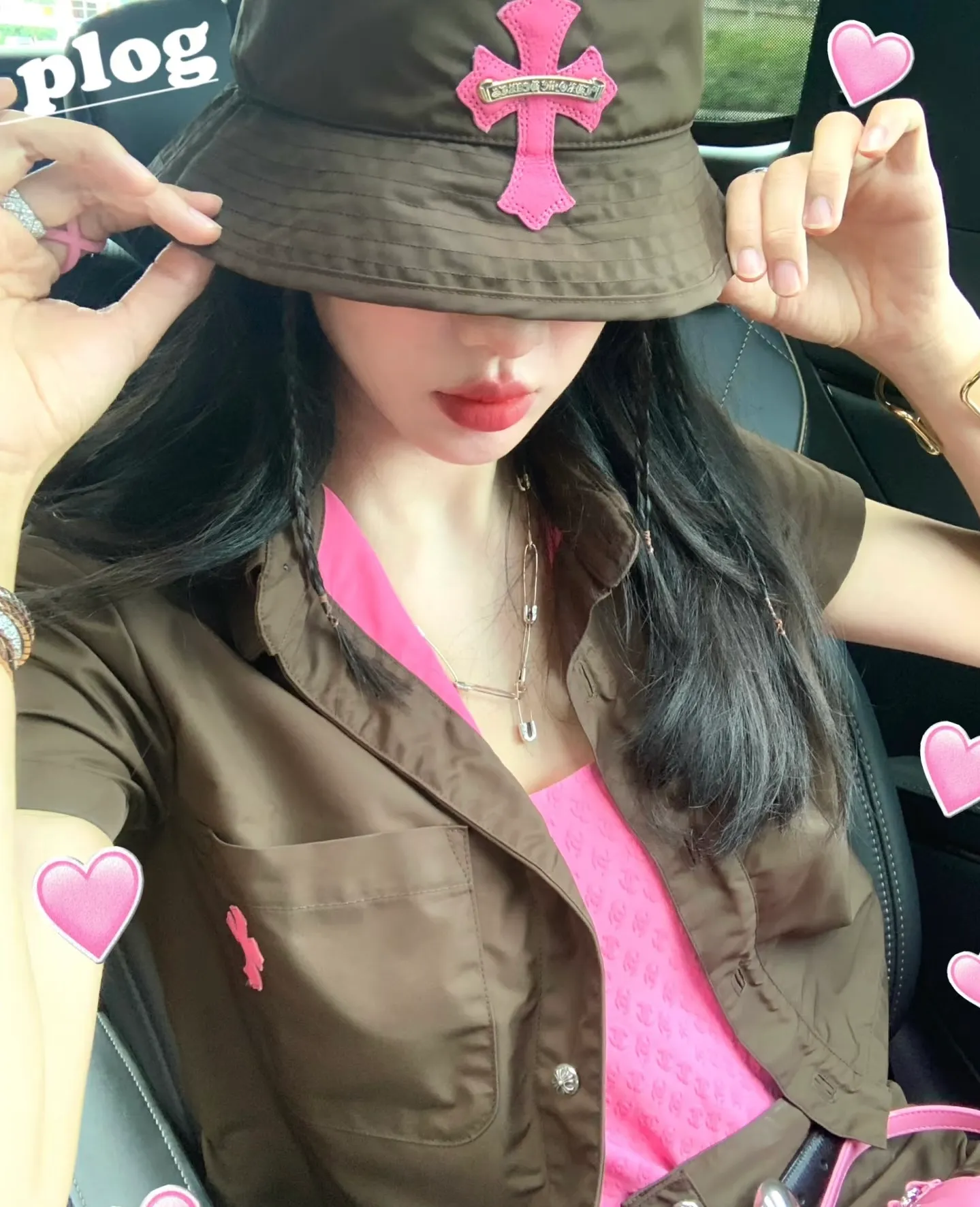 Hot single style high version Crow Heart bucket hat